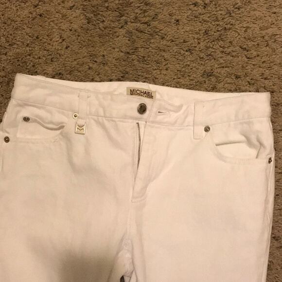 Michael Kors white jeans frayed hem size 6 - Picture 4 of 5